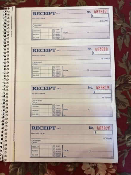 Photo of free Rent receipt book (South acton) #2