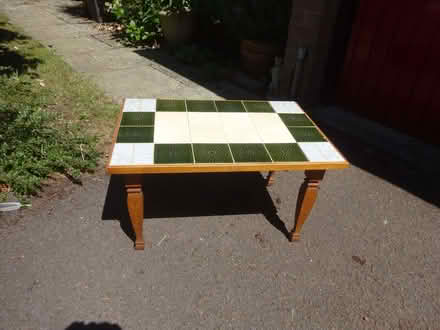 Photo of free Small Tile-top Coffee Table. Approx. 2' x 1'6". (Royal Wootton Bassett SN4) #1