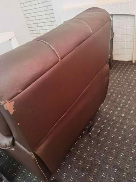 Photo of free Worn Leather Recliner Sofa (Ilkeston) #4