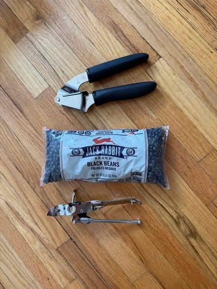 Photo of free Black beans Garlic Press Canopener (Broadway & Crescent Astoria) #1