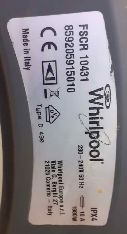 Photo of free Whirlpool 10kg Washing Machine - shabby but working (Ramslye TN4) #3