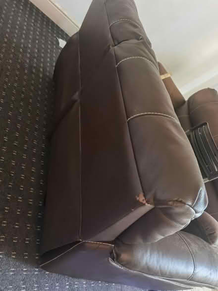 Photo of free Worn Leather Recliner Sofa (Ilkeston) #3