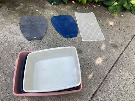 Photo of free Three low litter boxes and mats (01801) #1