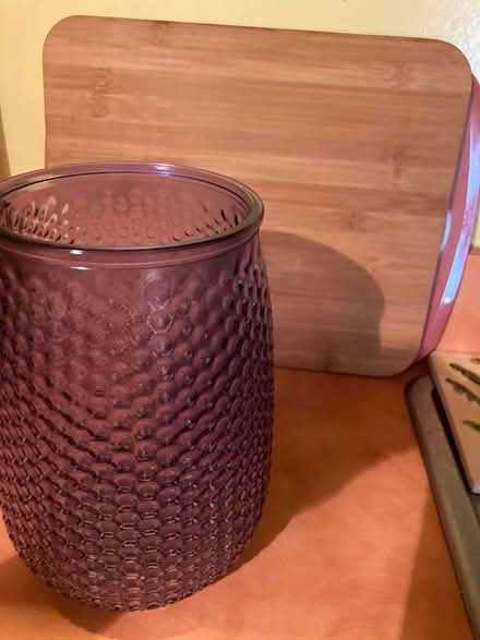 Photo of free Purple vase / mirror candle holder (Scaggsville) #3