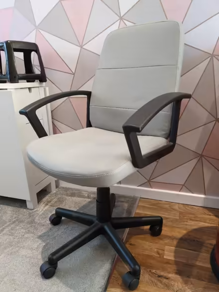 Photo of free Office chair - grey faux leather (Winstanley, WN3) #1