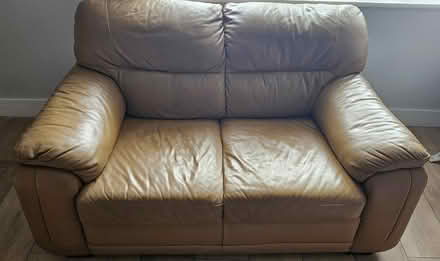 Photo of free 2 seater leather settee (St2 8ah) #1