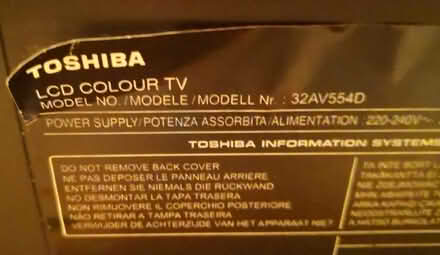 Photo of free TOSHIBA TV 32AV554D working order (North Cricklewood NW2) #3