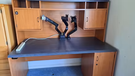 Photo of free Desk with shelves and cabinets (San Carlos) #2