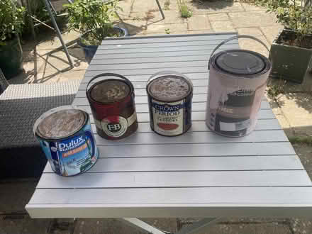 Photo of free Useable range of paint x 4 pots (different colours) (Wormingford CO8) #1