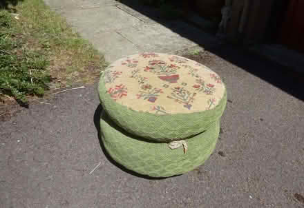 Photo of free Fabric Pouffe Footstool. Approx. 1'6" diam (Royal Wootton Bassett SN4) #1