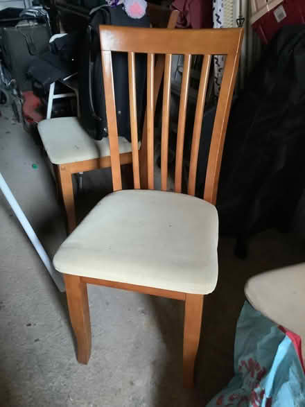 Photo of free Three dining chairs. Very large office or sewing table (Abraham Heights LA1) #1