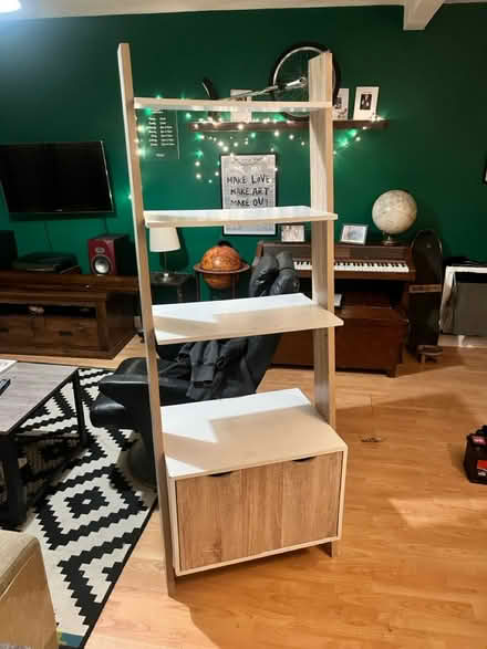Photo of free White and Wood Ladder Shelves (Greenhills G75) #1