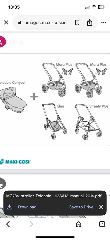 Photo of free Baby foldable carrycot Maxi-Cosi (Churchtown, Dublin 14) #2