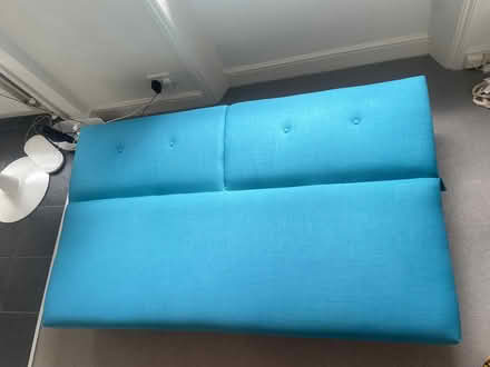 Photo of free John Lewis blue sofa bed (West Brompton SW6) #3