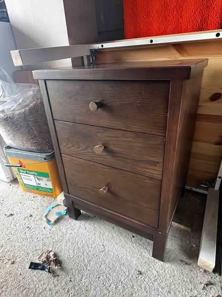 Photo of free Dark oak 3 drawer unit (PR7 7JY) #2