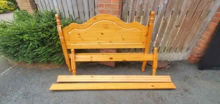 Photo of free Pine double bed (incomplete) (Wa2 9uy) #1