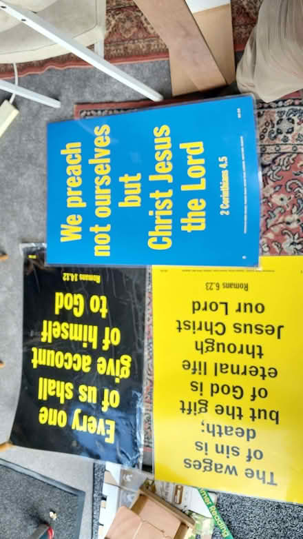 Photo of free 3 huge Laminated Bible Texts (Wolverton MK12) #1