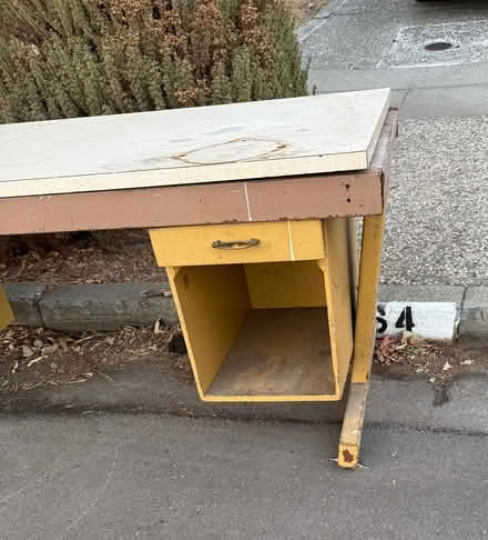 Photo of free Large heavy metal base workbench (North San Jose near Milpitas) #2
