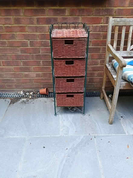 Photo of free Metal/Wicker Storage Unit (CT2) #1