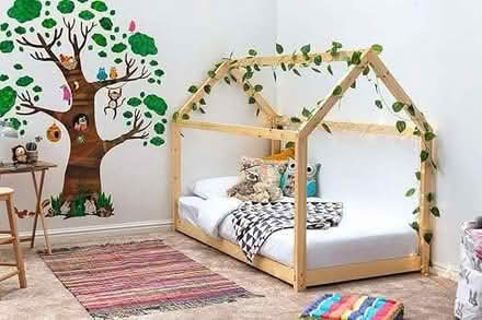 Photo of free Kids single bed frame - House shape - Pine wood (Tufnell Park N7) #1