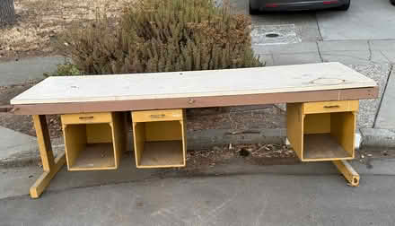 Photo of free Large heavy metal base workbench (North San Jose near Milpitas) #3