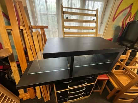 Photo of free Black and glass TV stand (SG6) #1
