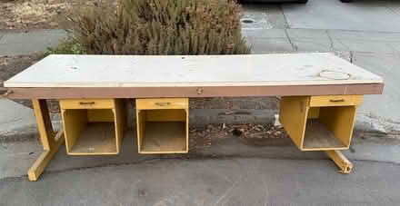 Photo of free Large heavy metal base workbench (North San Jose near Milpitas) #1