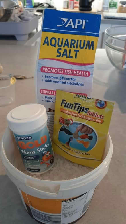 Photo of free aquarium salt& worm sticks (peacehaven) #1