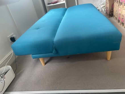 Photo of free John Lewis blue sofa bed (West Brompton SW6) #1