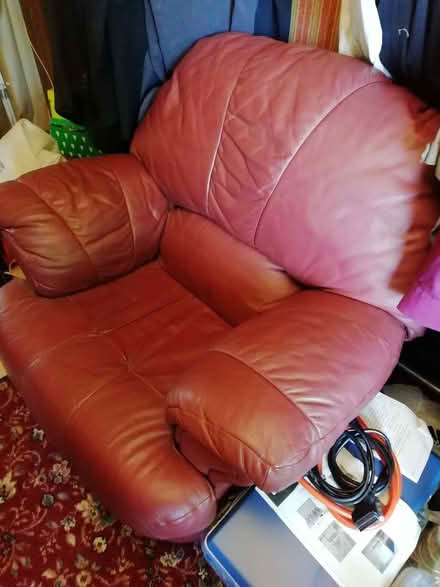Photo of free Red Leather Armchair (Blakenall WS3) #2