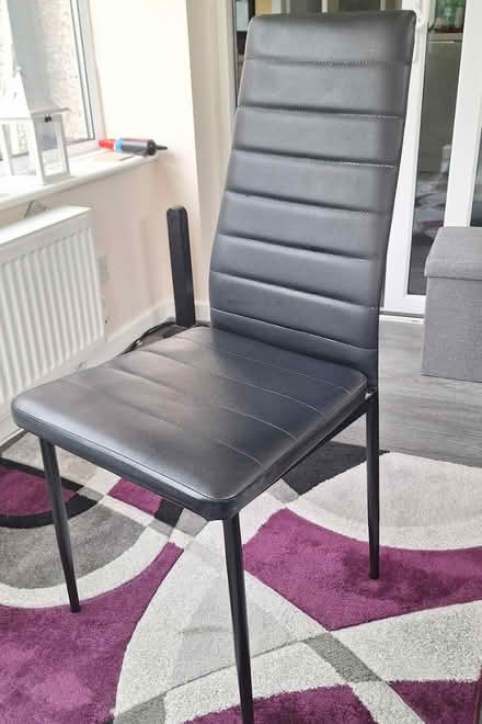 Photo of free 3 black dining chairs (St Helens) #1
