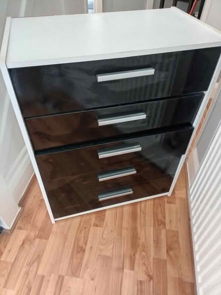 Photo of free black and white chest of drawers (L14 Dovecot) #1