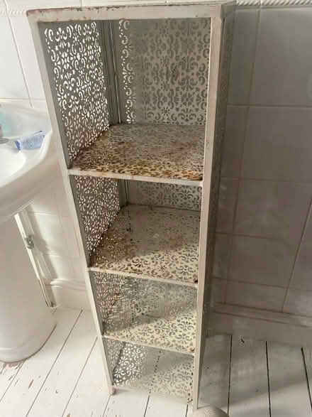 Photo of free Slim metal shelving unit (West Malling ME19 6) #2