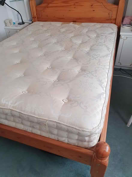 Photo of free Wooden bed frame and mattress (Carlton NG3) #1