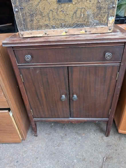 Photo of free MCM, record cabinet, crutches, rug (Downtown Oak Park) #2
