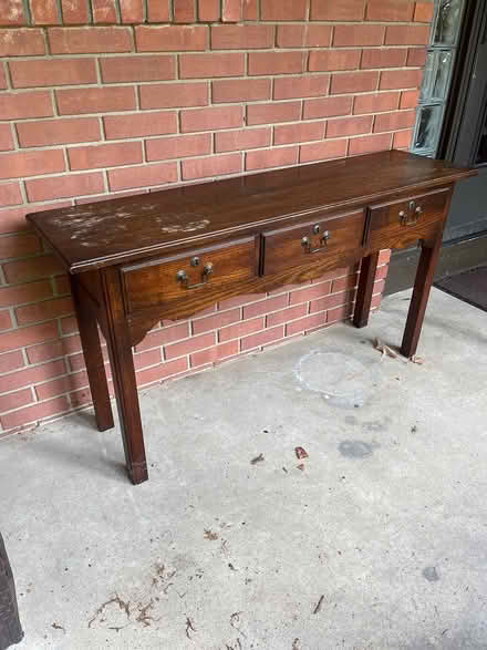 Photo of free Hardwood console table (Northwest Akron) #1