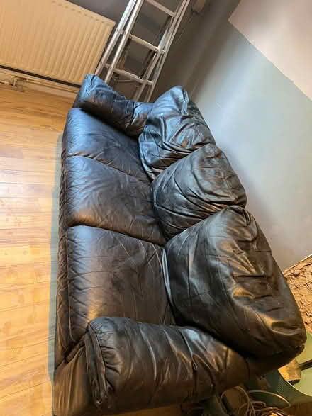 Photo of free Black leather couch (Drimnagh Dublin12) #2