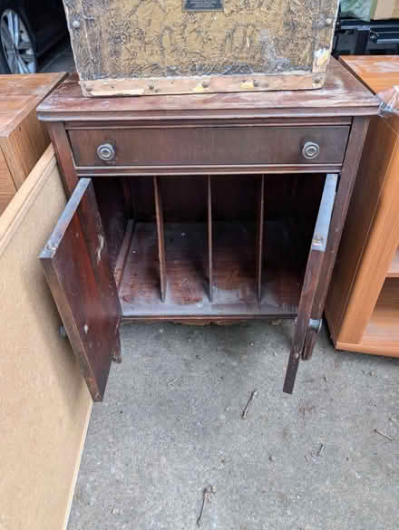 Photo of free MCM, record cabinet, crutches, rug (Downtown Oak Park) #1
