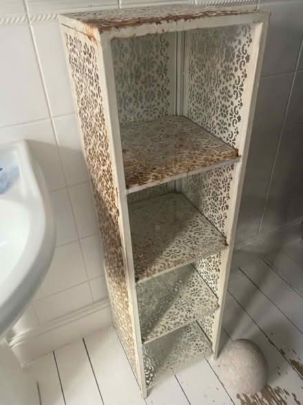 Photo of free Slim metal shelving unit (West Malling ME19 6) #1