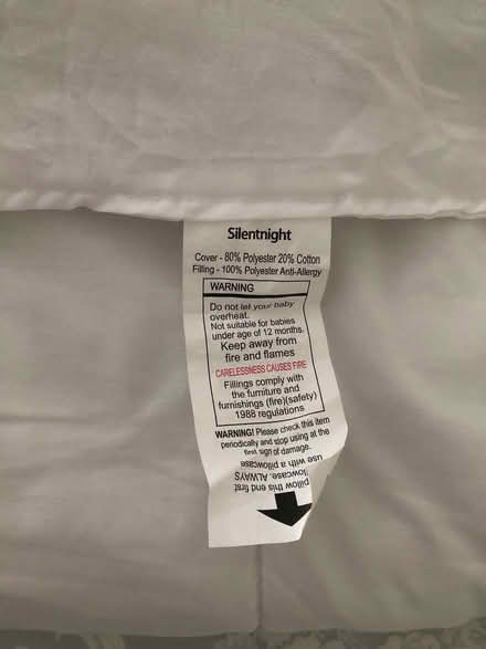 Photo of free Silentnight Duvet 4.5 Tog and Pillow for Cot Bed (GU52) #2