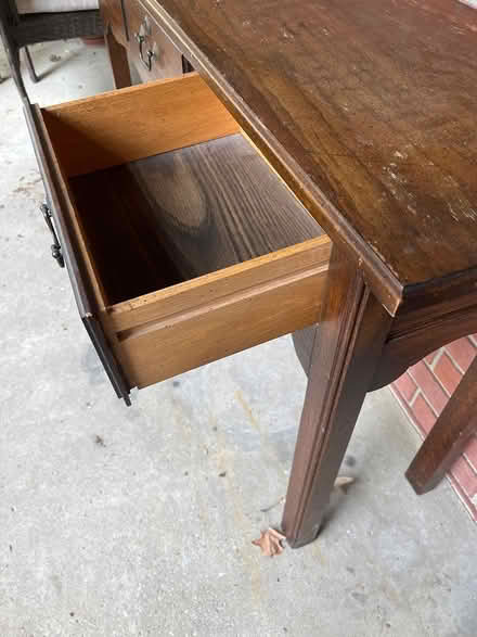 Photo of free Hardwood console table (Northwest Akron) #3