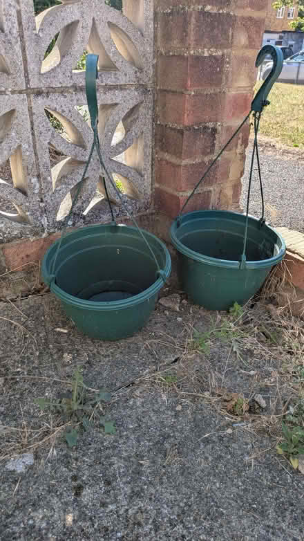 Photo of free Two plastic hanging baskets (Loughton IG10) #1