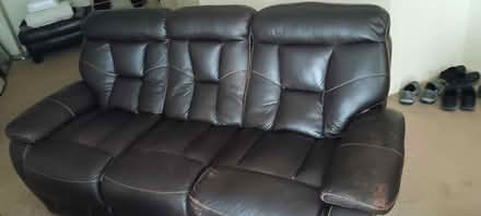 Photo of free Double recliner couch (Tollis Pkwy off Broadview Rd) #1