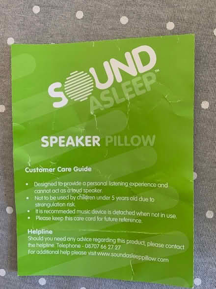 Photo of free Sound Asleep speaker pillow (Fleet GU51) #3