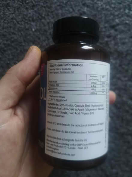 Photo of free Myo inositol PCOS supplements (opened but not many used) (New Catton NR3) #3