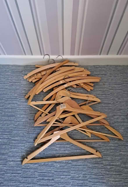 Photo of free Wooden coat hangers (Harefield SO19) #1