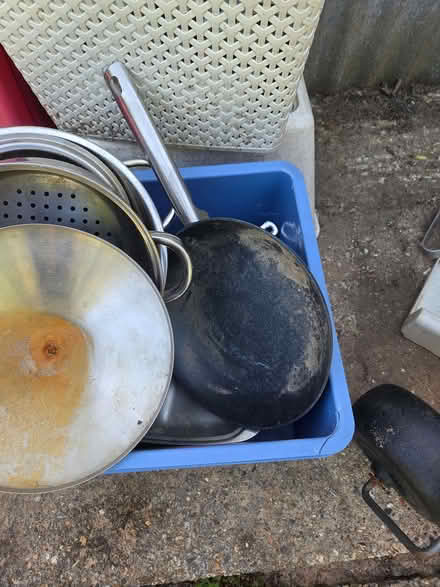 Photo of free Large box of pans and bowls (Holmer Green HP15) #1