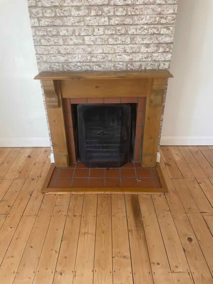 Photo of free Pine fireplace surround with shelf (Easton PE28) #1