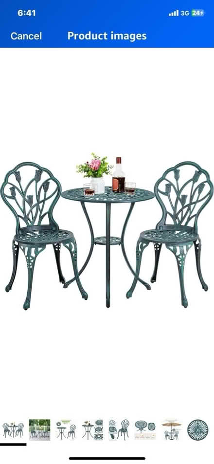 Photo of Bistro table and chairs (Staincross S75) #1
