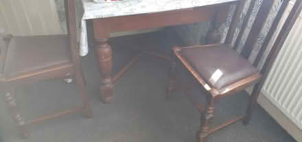 Photo of free Oak table and 2 chairs (Litchard, Bridgend CF31) #1